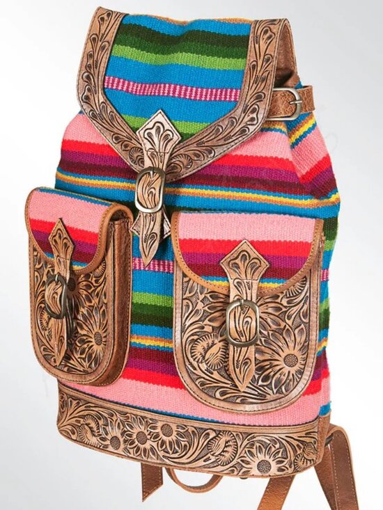 American Darling Serape Heritage Tooled Saddle Blanket Backpack main image 2